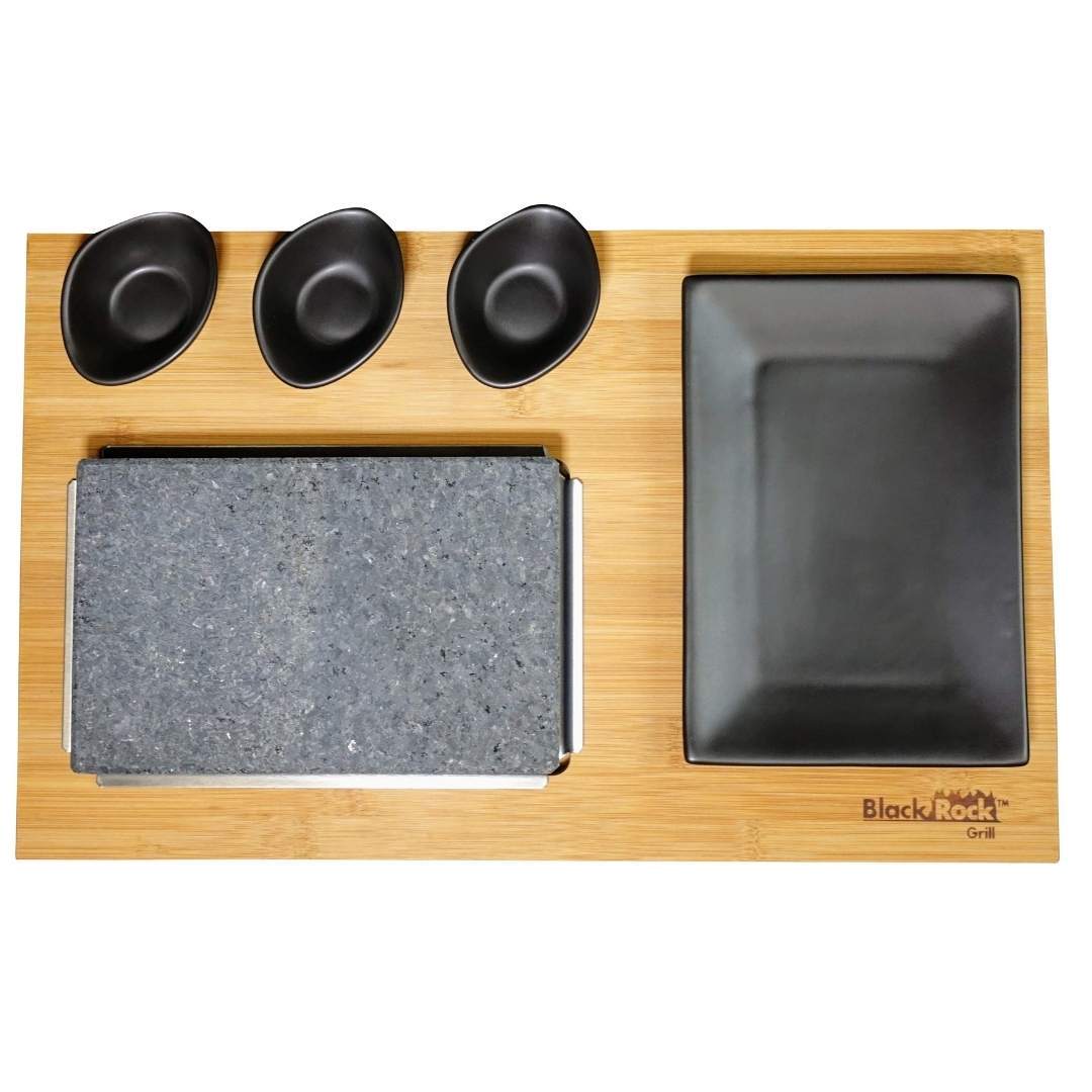 AL-05 Set of 6 Metal underplates for bamboo Lava Stone Steak Set - Image 3