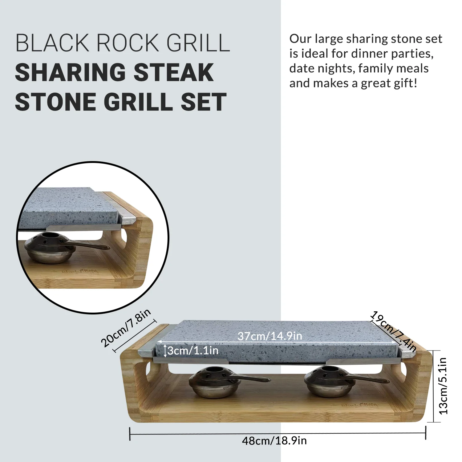 Black Rock Grill Sharing Steak Stones Grill Gift Set - Image 8