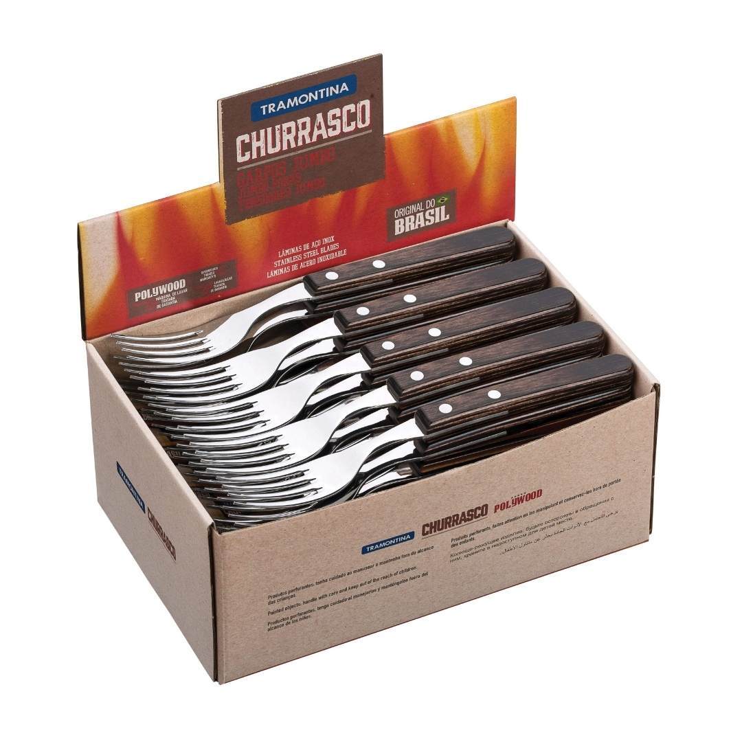 Tramontina Churrasco fork with wooden handle - Case of 12 - Image 3